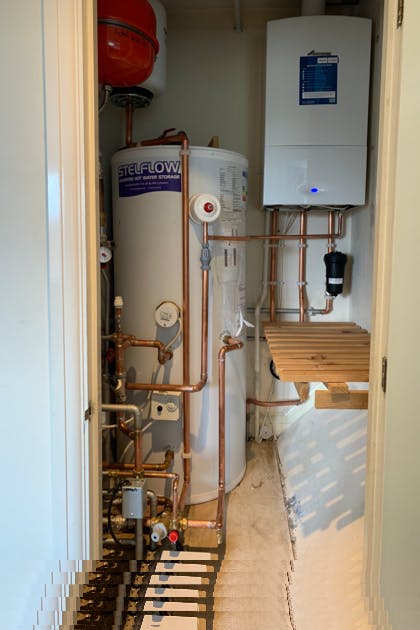New Worcester Bosch boiler and unvented cylinder installed in Lingfield.